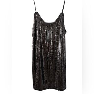 Allegra K Shimmering Black Sequin Mini Dress